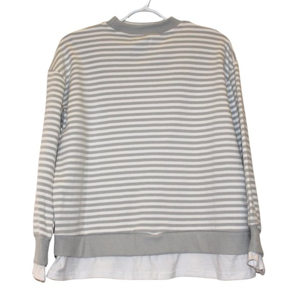 NWT, CALI BE-Nordstrom, Layered Oversized Sweatshirt, Light Grey, Size S - Picture 3 of 3